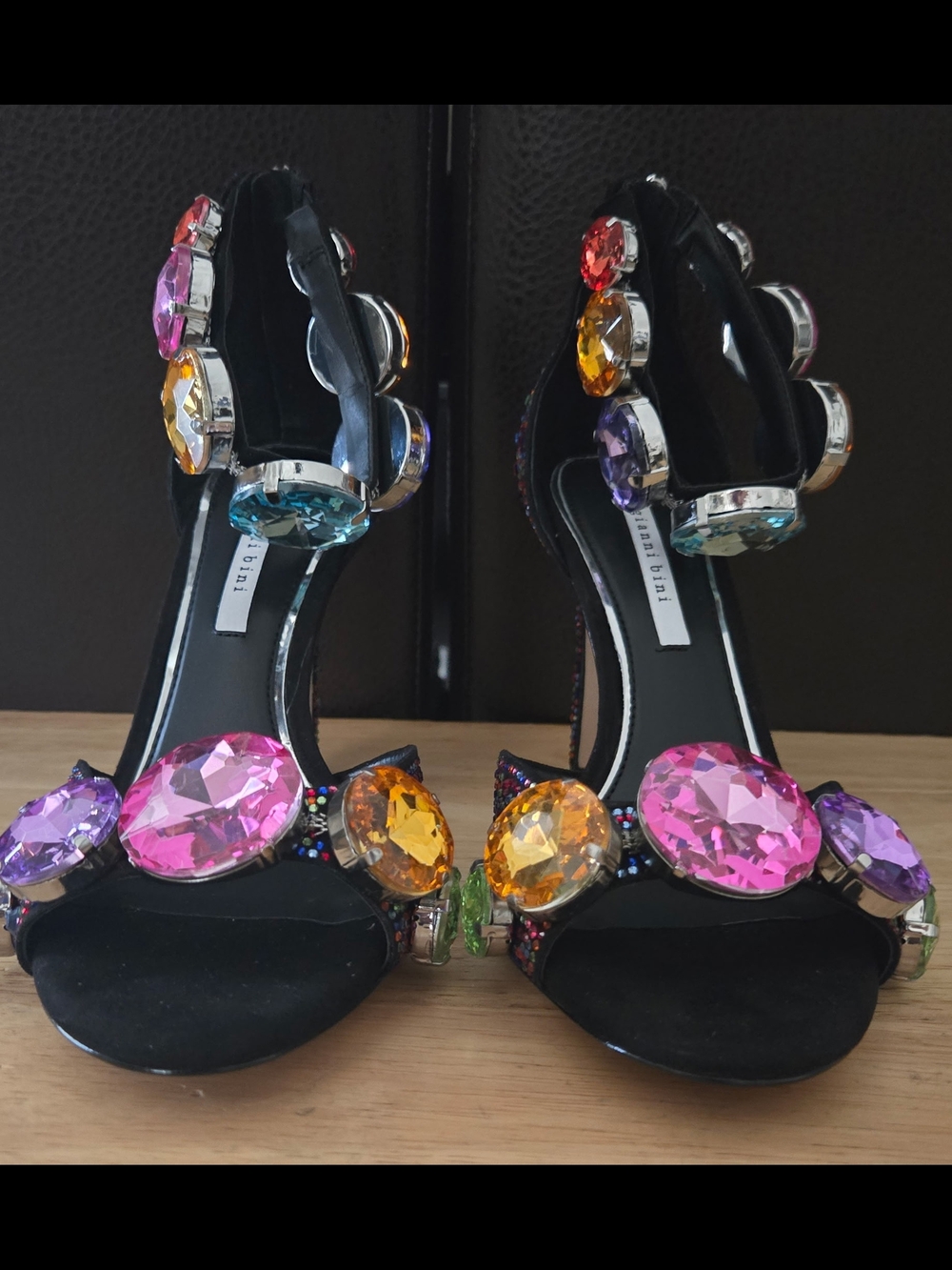 Gianni Bini Multicolor Gemstone Embellished Women’s High Heel Sandals Size 6.5